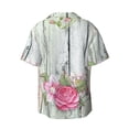 thumbnail image 2 of Haiem Vintage Wood with Floral Men's Casual Shirts Short Sleeve Button Down Shirts Fashion Textured Summer Beach Shirt-Small, 2 of 7