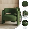 thumbnail image 4 of BELLEZE Sherpa Boucle Chair Set of 2, Modern Barrel Accent Chair Comfy Round Upholstered Armchair Accent Side Chair for Living Room, Bedrooms, Corner - Quinton£¨Green£©, 4 of 7