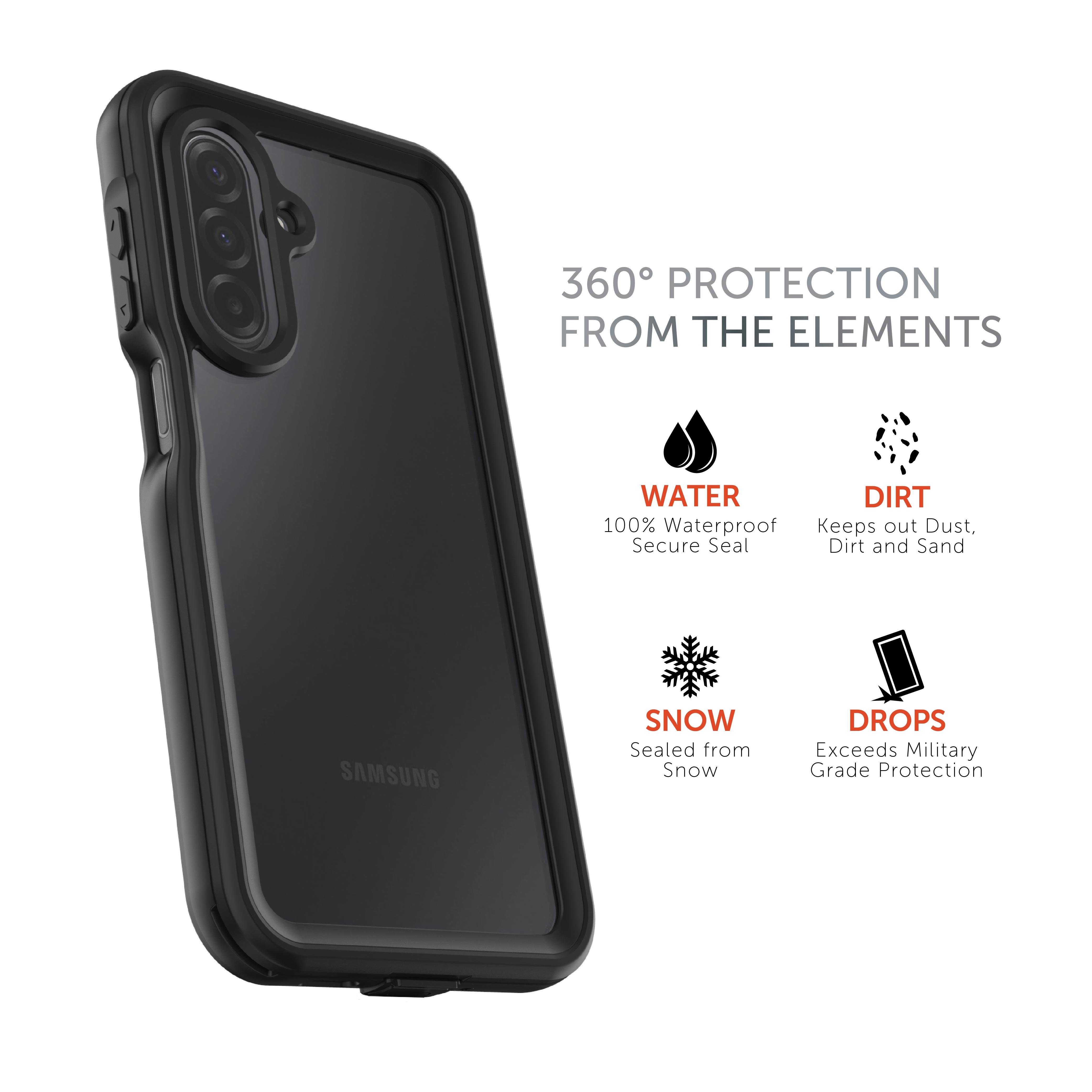 Body Glove Waterproof Tidal Phone Case for Samsung Galaxy A17 5G - Black/Clear