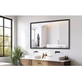thumbnail image 5 of Cterwk 60"x40" Rectangle Decorative Vanity Mirror Aluminum Frame Wall Mirror for Bathroom, Living Room, Bedroom, Black, 5 of 10