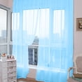 thumbnail image 4 of PALIFEUR Sheer Curtains 78.8 Inches Long 2 Panels Set, Transparent Window Curtains for Living Room Bedroom, Rod Pocket Voile Curtain & Drapes, Wathet, 31.5" x 78.8", 4 of 5