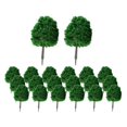 thumbnail image 2 of KLKCMS 20 Pieces 1/100 Miniature Scenery Model Tree Railroad Green Scenery Tree for DIY Dark Green, 2 of 9