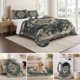 thumbnail image 6 of Queen Quilt Set 90''x96'', Green Boho Lightweight Summer Bedspread Coverlet Set with 2 Pillow Shams, Vintage Southwestern Geometric Abstract Breathable All Season Quilt Bedding for Bedroom/Guest Room, 6 of 9