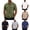 #0135-Army Green, variant on Men's Polo Shirts Short Sleeve Full Zip Front Dual Chest Patch Pockets Waffle Textured Loose Fit Tactical Work Tops