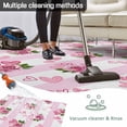 thumbnail image 5 of Pink Roses Outdoor Rug for Patio/Deck/Porch, Non-Slip Large Area Rug 5 x 7 Ft, Valentine's Day Love Floral Stripes Romantic Indoor Outdoor Rugs Washable Area Rugs, Camping Rug Carpet Runner, 5 of 8