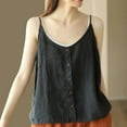 thumbnail image 4 of Youmylove Tank Top For Women Linen Button Down Vest Summer Vintage Blouse Workout Casual Shirt, 4 of 6