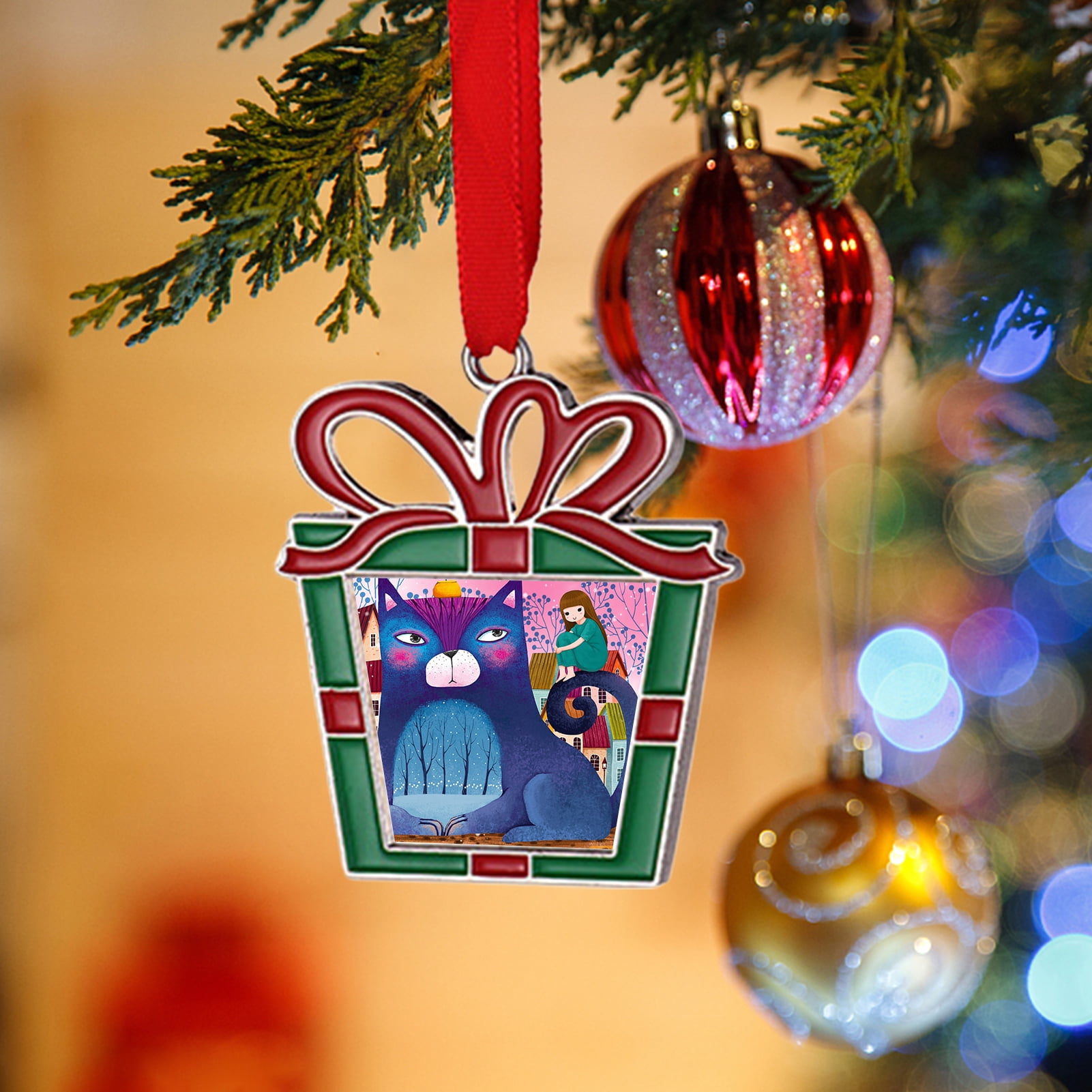 Gone Fishing Bass Ornament Christmas Tree Hanging Decoration Big 3 1//2/" diameter
