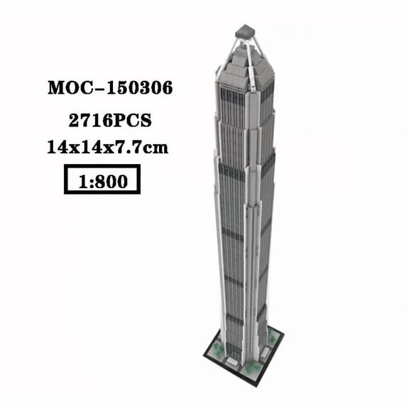 MOC-150306 Ping An Finance Centre Modular Building Blocks Set Skyscraper MOC Bricks Toys 1:800 Model 2716pcs