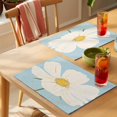thumbnail image 4 of Placemat Set of 6 Watercolors White Flowers Placemats for Dining Table Daisy Plant Washable Table Mats for Kitchen and Party Decor Indoor & Outdoor Use, 4 of 8