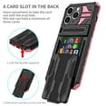 thumbnail image 4 of Cutyskin iPhone 15 Pro Max Armor Case with Hidden Card Holder Detachable Wallet Cover, Built-in Kickstand, Camera Lens Protection, Tough Rugged Shockproof Phone Case for iPhone 15 Pro Max, Pink, 4 of 9