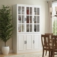 thumbnail image 5 of Oxylife 78.7" H Bookcase Display Storage Cabinet with Glass Door and 10 Shelves for Home Office (47.2" Wide, MDF), 5 of 7