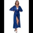 thumbnail image 1 of Traje de Baño de para Mujer, Cárdigan con Abertura Frontal, Bikini Fluido de Verano, Ropa de Playa Azul Oscuro un Tamaño, 1 of 5