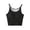 Black, variant on Women's Summer Scoop Neck Slim Fit Sleep Spaghetti Strap Short Tank Top | Soft Contour Pajama Tee for Ladies | Breathable Cropped Pjs