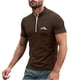 thumbnail image 5 of Blusa y camisa de manga corta con cuello alto para hombre, de verano, de color liso, ajustada, deportiva, con cremallera, de manga corta, con cuello alto., 5 of 5