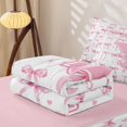 thumbnail image 5 of Manfei Cartoon Loves Print Zipper Twin Comforter Sets with Fitted Sheet and 2 Pillowcases For Kids,Letter Y Initial Monogrammed Zipper Bedding Set For Bowtie Girls,Pink Reversible,4 Pieces, 5 of 7