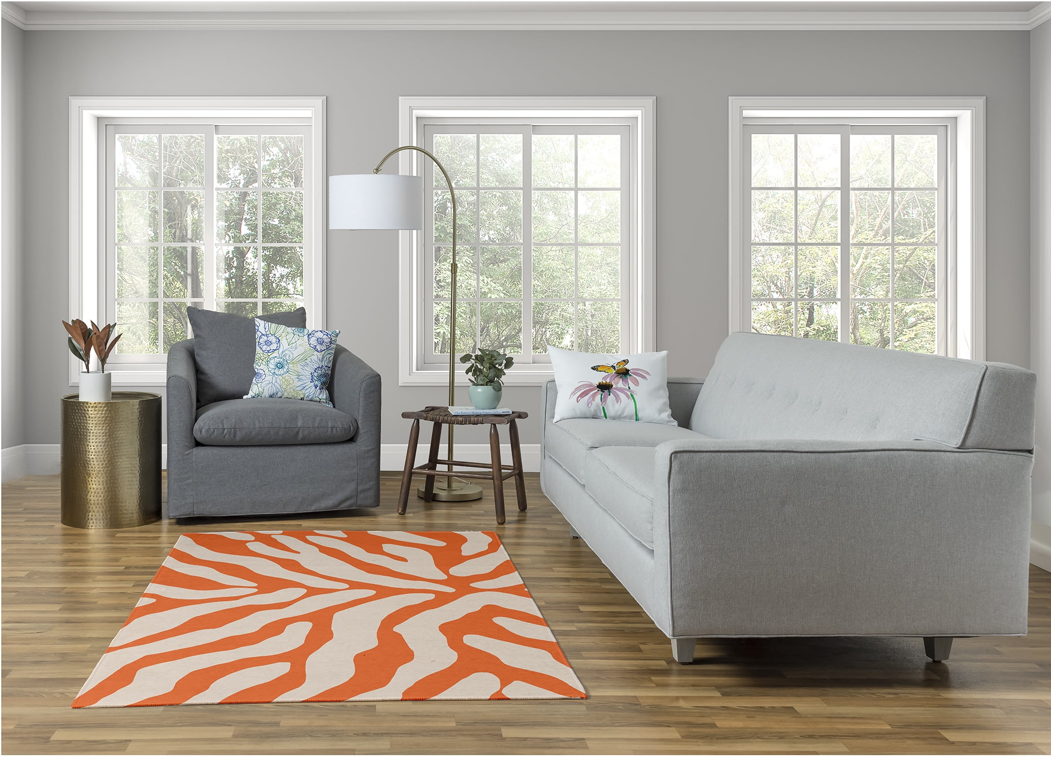 Simply Daisy Flora and Fauna Abstract Area Rug, 4' x 6'
