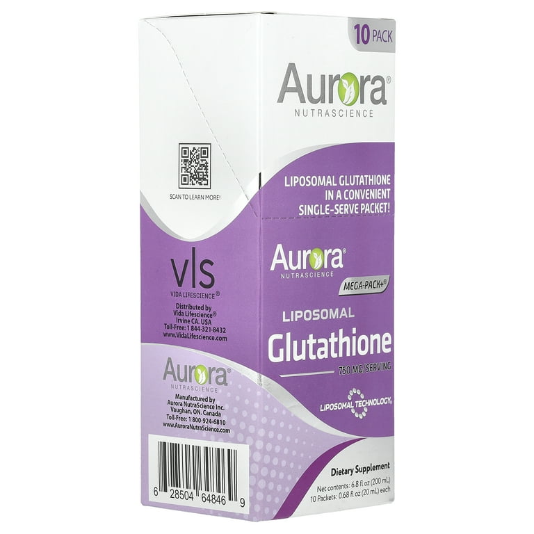 Aurora Nutrascience Liposomal Glutathione Supplement 750 mg - 10 Pack