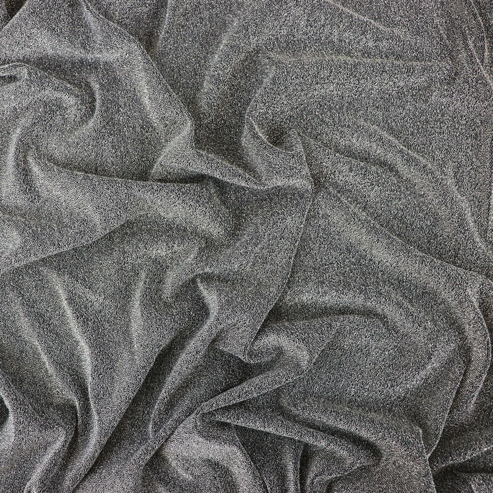 Romex Textiles Polyester Spandex Shiny Lurex Knit Fabric (3 Yards) -  Black/Gold 