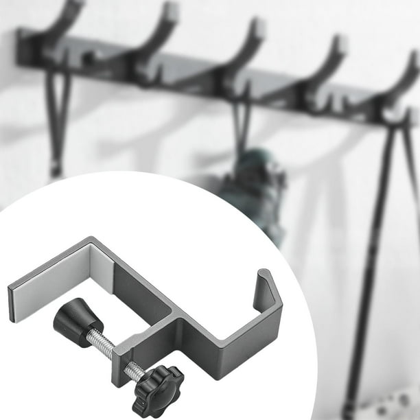 Soporte para colgar mochilas escolares, organizador de aluminio para bolsos, gancho lateral para escritorio, para bolsos de mano, llaves escolares, Gris