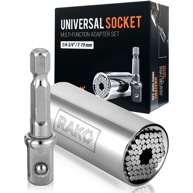 Juego de herramientas de enchufe RAK, empuñadura ajustable universal con adaptador