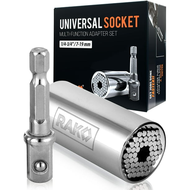 Juego de herramientas de enchufe RAK, empuñadura ajustable universal con adaptador