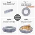thumbnail image 6 of Exclusivo Mezcla Calming Donut Dog Bed, 36 inches Cozy Fluffy Faux Rabbit Fur Round Pet Bed, Machine Washable, Light Grey, 6 of 7