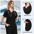 thumbnail image 3 of VIAOLI Scrubs Sets for Women - Stretch V-Neck Top & Drawstring Pants Medical Uniform, 10 Colors, 3 of 6