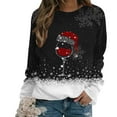 thumbnail image 2 of gakvbuo Christmas Sweater for Women Funny Christmas Sweatshirt Crewneck Xmas Print Long Sleeve Blouse Party Pullover Sweatshirt Tunic Tops Hoodless Shoulder Sweatshirt Gifts for Christmas, 2 of 4