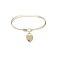 thumbnail image 1 of 7 inch Oval Eye Hook Bangle Bracelet w/ Heart medal charm w/ February Purple Swarovski Crystal, 1 of 3