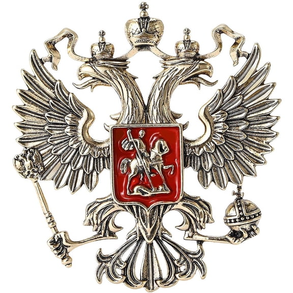 Jiibva Vintage Double-Headed Eagle Brooch Enamel Pin for Women Men Lapel Scarf Hat Bag Badge