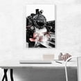 thumbnail image 2 of ARTCANVAS Black Old Locomotive Train Canvas Art Print - Size: 26" x 18" (1.50" Deep), 2 of 9