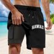thumbnail image 3 of Bañador para hombre con forro compresivo - Pantalón corto tipo board short, cintura elástica - 95 % poliéster, tallas S-XXXXXL para playa/deporte, 3 of 4