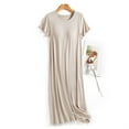 thumbnail image 5 of Nightgowns for Women with Built In Bra O Neck Short Sleeve Sleepwear Casual Loose Nightshirts Soft Comfy Sleepshirts Sleep Shirts for Women Women's Nightgowns Oversized Sleepwear Women Sleep, 5 of 5