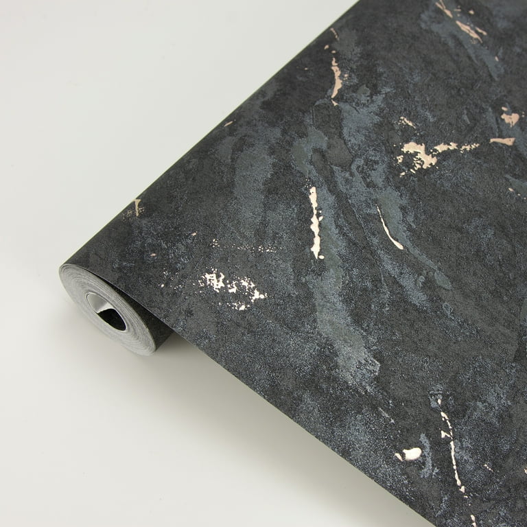 Brewster Titania Black Marble Texture Unpasted Non Woven Wallpaper