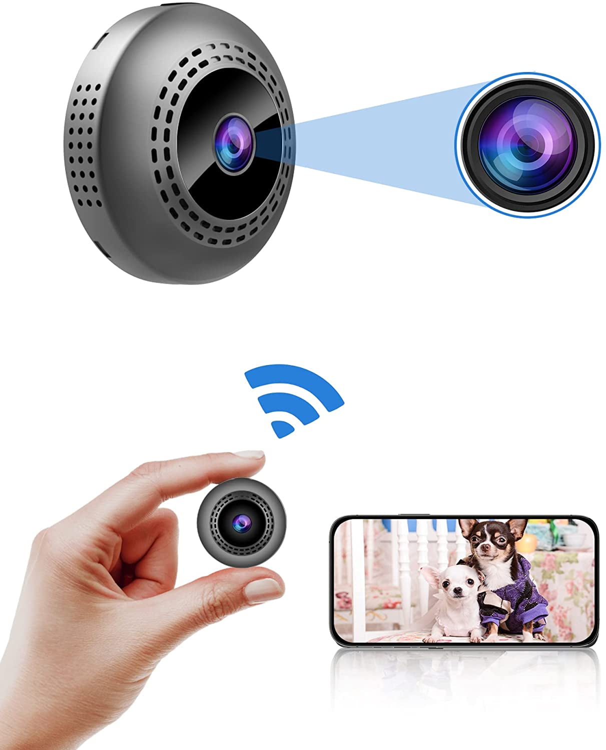 Mini Spy Camera Wireless Hidden Wifi Nanny Cam Baby Monitor 1080p Hd