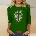 thumbnail image 3 of Blouses pour Femmes T-Shirt Imprimé Manches 3/4 Blouse Col Rond Décontracté, Blouses pour Femmes T-Shirts pour Femmes, Blouses pour Femmes Décontractées, 3 of 4