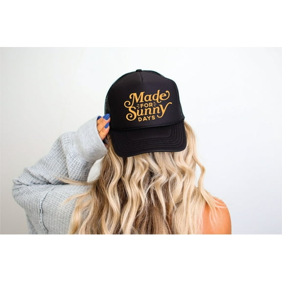Made For Sunny Days Black Unisex Foam Trucker Hat