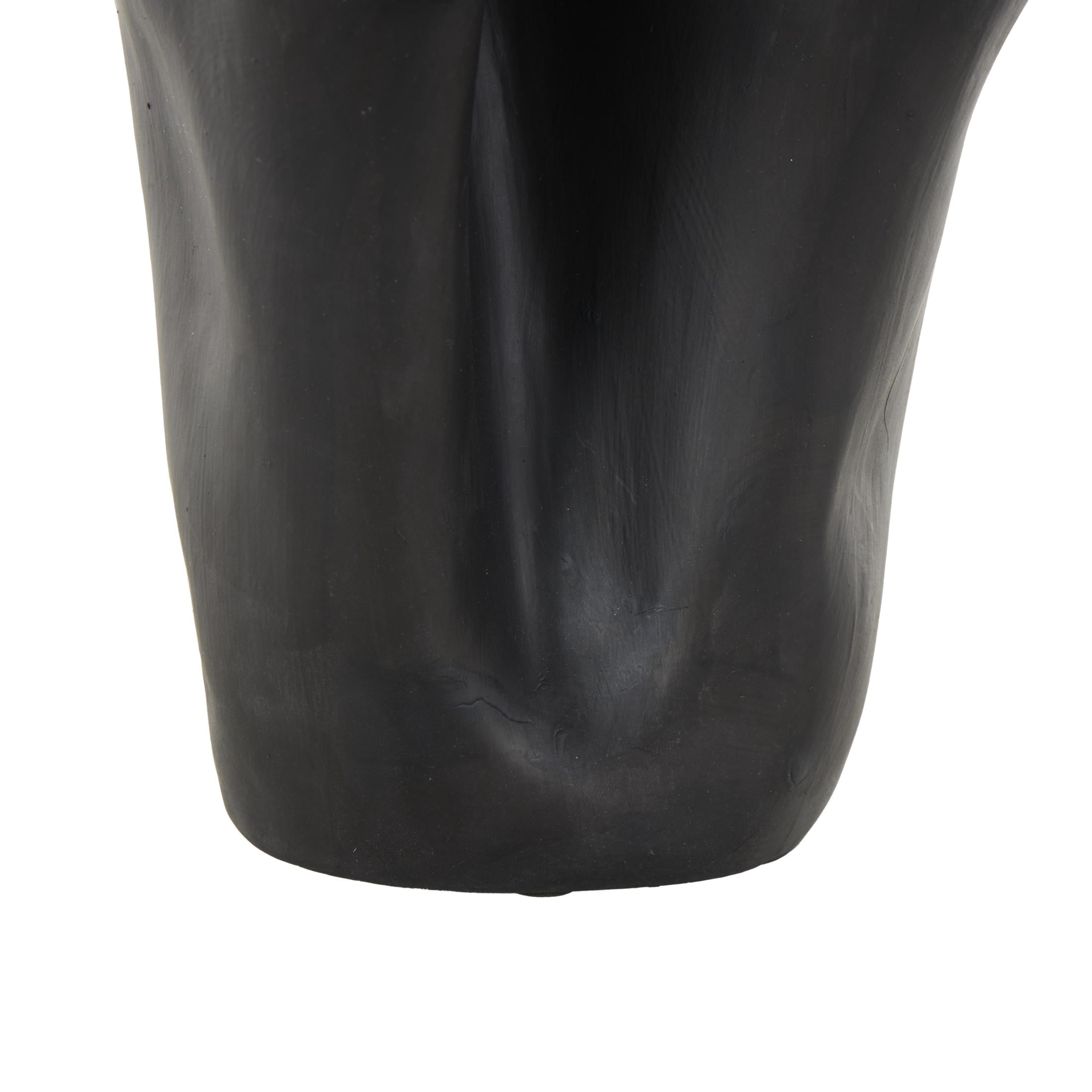 DecMode 10" Floral Abstract Floral Inspired Black Ceramic Vase