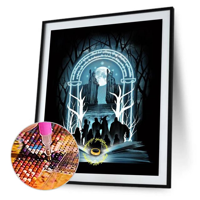 Cuadros Decorativos 5D DIY diamante dibujo Harry Potter silueta Kits completo redondo taladro (sz2097) Ehuebsd embutido en tela