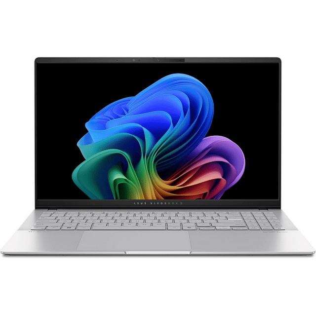 ASUS Vivobook S 15 Copilot+PC 15.6 Pouces 3K 120Hz Écran OLED (2880 x 1620), Processeur Snapdragon x Plus, 16 Go DDR5 2 To SSD, Clé Copilot, Wi-Fi 7, Mince&Lumier, AI-Powered Win 11, Argent