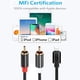thumbnail image 5 of Adaptador auxiliar de audio con cable RCA para iPhone, cable auxiliar con divisor en Y de 2 conectores macho para iPhone para amplificadores, coches, sistemas de cine en casa, altavoces y más, 5 of 8