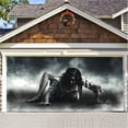 thumbnail image 2 of MOQIN Halloween Garage Door Decorations Banner 7 X 16 Ft Movie Characters Halloween Garage Door Cover for Double Car Garage Hanging Halloween Mural for Outdoor Party, 2 of 6