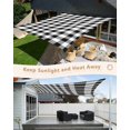 thumbnail image 5 of Sun Shade Sail 8'x10' Buffalo Check Plaid Rectangle Sun Shade Sails Canopy Waterproof Black White Plaid Farmhouse Outdoor Sunshades Sand UV Block Cover Shades Cloth for Patio Backyard Garden Deck, 5 of 9