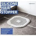 thumbnail image 3 of 2 Pack (White) Drain Hair Catcher -Silicone Square Drain Cover, Shower Silicone Suction Hair Stopper, Easy to Install for Kitchen, Bathtub, Sink & Laundry, 3 of 4