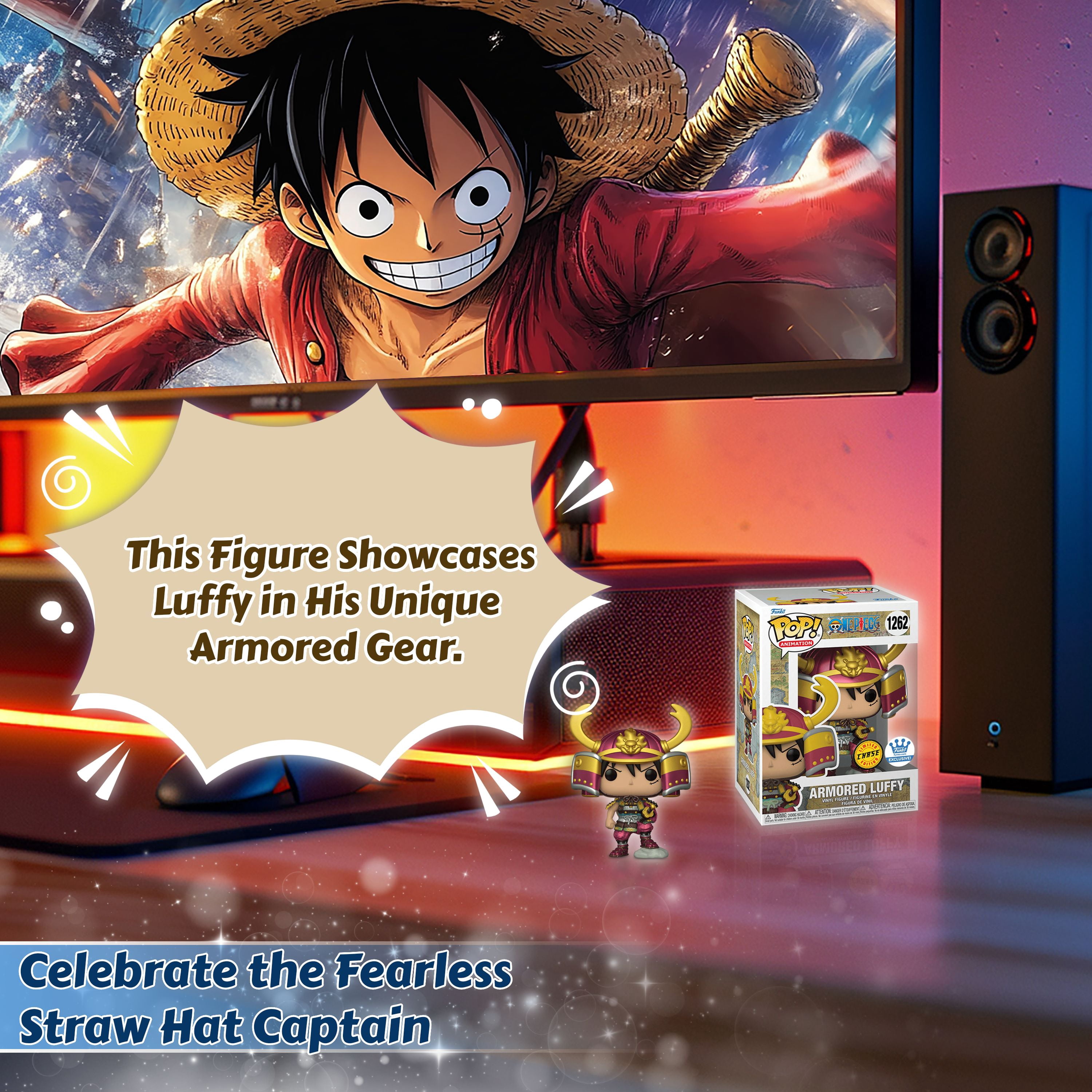 Armored Luffy Funko Pop! One Piece - Exclusive Chase Limited Edition Vinyl Figure #1262 with Box
