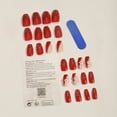 thumbnail image 3 of Christmas Decoration Fofosbeauty False Nails, Coffin Press on Nails Tips Design, Flower Blood Red, 3 of 7