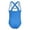 S10-Blue, variant on Ulitacool 2-3 Years Toddler Girls Swimsuit Sleeveless Solid Color Bathing Suit Crossback Round Neck Letter Graphic Stretch Swim Outfit Retro Beach Wear Blue