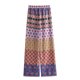 thumbnail image 5 of HH TRAF Pantalones de pierna ancha holgados de cintura alta para mujer, moda informal, estampados, bolsillos laterales, cordón decorativo, pantalones sueltos, 5 of 5