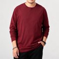 thumbnail image 2 of Thousandth Men's Plus Size Crewneck Tees Casual Long Sleeve Basic Top Soft Breathable Everyday Pullover Top for Daily, 2 of 9