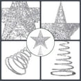 thumbnail image 2 of Blulu 10 Inches Christmas Tree Star Topper Xmas Tree Topper Star Christmas Decoration Glittered Tree-top Star (Silver), 2 of 14